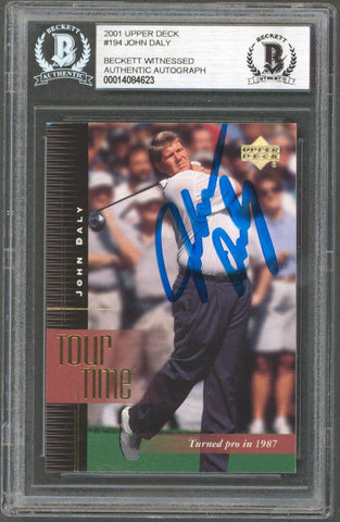 John Daly Authentic Signed 2001 Upper Deck #194 Card Autographed BAS Slabbed
