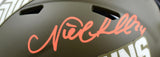 Nick Chubb Signed Browns Salute to Service Speed Mini Helmet- Beckett W Hologram
