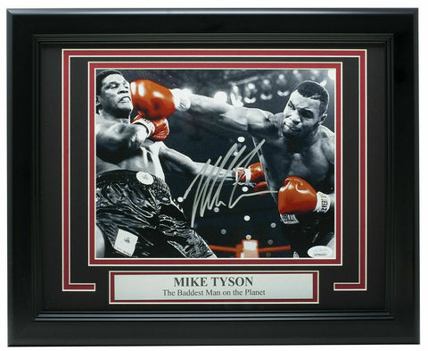 Mike Tyson Signed Framed 8x10 Spotlight Photo JSA ITP