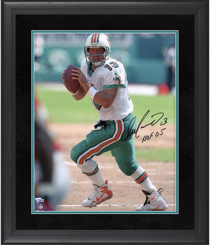 Dan Marino Dolphins FRMD Signed 16x20 Vertical Passing Photo with "HOF 05" Insc