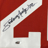 FRAMED Autographed/Signed JOHNNY RODGERS 33x42 Nebraska Red Jersey Tristar Holo