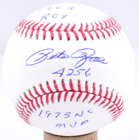Pete Rose Autographed Rawlings OML Baseball w/ 3 Inscriptions - Beckett W Holo