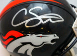 Courtland Sutton Autographed Denver Broncos Mini Helmet- BA W Hologram *Silver