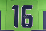 TYLER LOCKETT (Seahawks lime green TOWER) Signed Autographed Framed Jersey JSA
