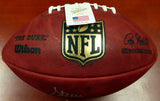 STEVE LARGENT AUTOGRAPHED NFL LEATHER FOOTBALL SEAHAWKS "HOF 95" MCS HOLO 112481