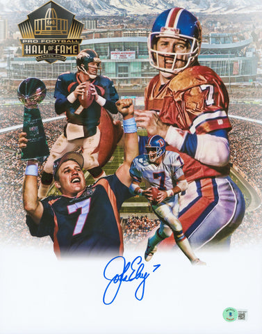 Broncos John Elway Authentic Signed 11x14 Custom Collage Edit Photo BAS Witness