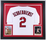 Red Schoendienst Signed Cardinals 31x35 Custom Framed Jersey (JSA Hologram)