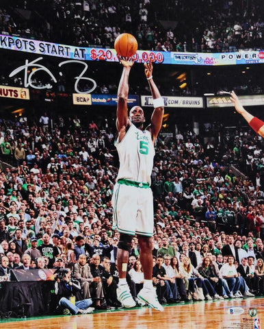 Kevin Garnett Signed Boston Celtics 16x20 FP Jump Shot Photo - Beckett W Auth