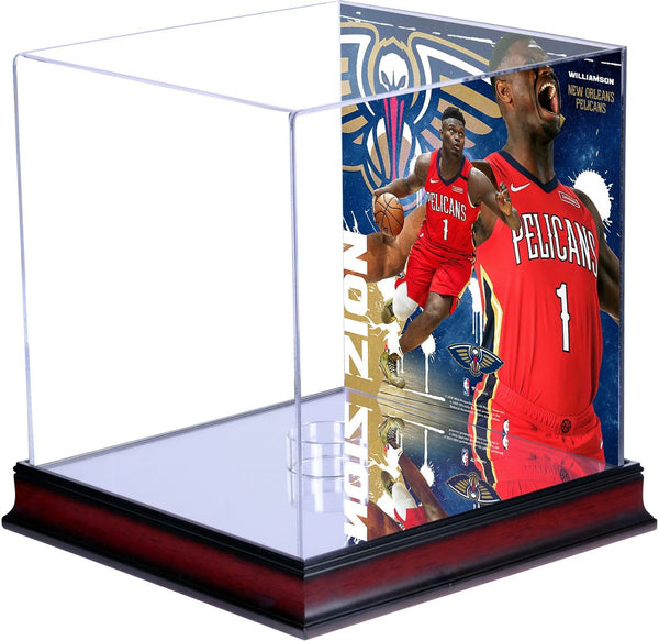 Zion Williamson New Orleans Pelicans Mahogany Basketball Display Case with Plate
