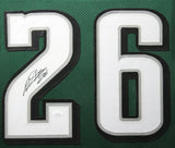 MILES SANDERS (Eagles green TOWER) Signed Autographed Framed Jersey JSA