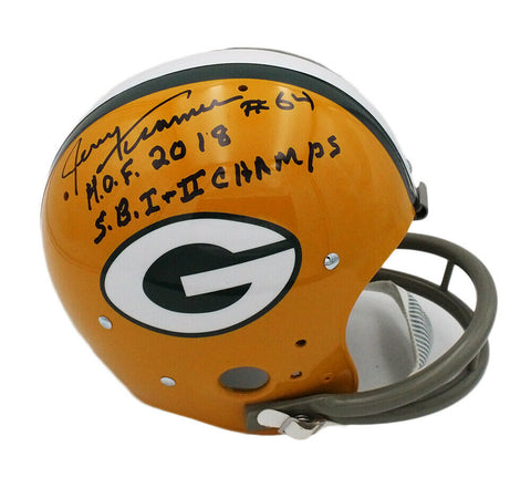 Jerry Kramer Signed Green Bay Packers TK Suspension Helmet "HOF 18 & SB I,II"