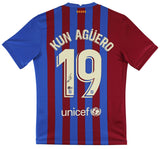 Barcelona Sergio Aguero Authentic Signed Blue & Red Nike Jersey Autographed BAS