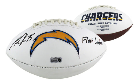 Melvin Gordon Signed Los Angeles Chargers Embroidered Football - Flash Gordon