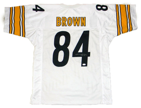 ANTONIO BROWN SIGNED AUTOGRAPHED PITTSBURGH STEELERS #84 WHITE JERSEY JSA