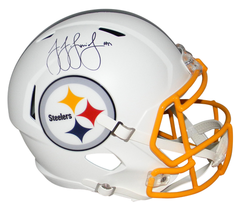 JUJU SMITH-SCHUSTER SIGNED PITTSBURGH STEELERS WHITE FULL SIZE SPEED HELMET BAS