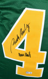 Rudy Ruettiger Signed Green College Style Jersey w/Never Quit- Beckett W Holo