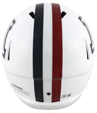 Arizona Tedy Bruschi Signed White Full Size Speed Rep Helmet BAS Witnessed