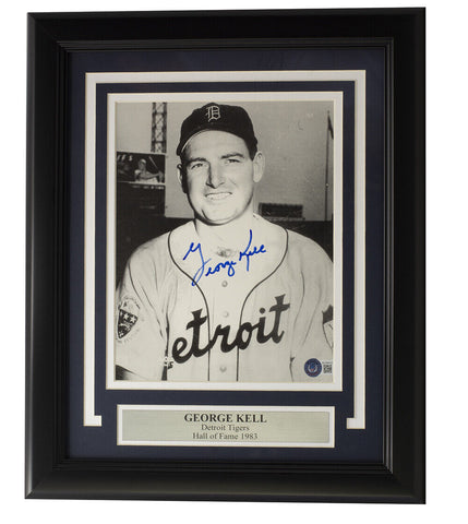 George Kell Detroit Tigers Signed Framed 8x10 Photo BAS