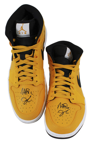 Lakers Magic Johnson Signed 2018 Nike Air Jordan 1 Mid Size 11.5 Shoes w Box BAS