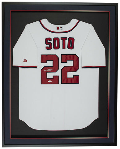 Juan Soto Signed Framed 36x42 Washington Nationals Majestic Baseball Jersey JSA