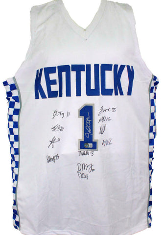 Kentucky '21-'22 Men's Basketball Team White College Style Jersey-Beckett W Holo