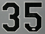 FRANK THOMAS (White Sox grey SKYLINE) Signed Autographed Framed Jersey JSA