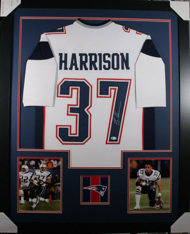 RODNEY HARRISON (Patriots white TOWER) Signed Autographed Framed Jersey JSA