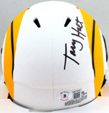 Torry Holt Autographed St. Louis Rams Lunar Speed Mini Helmet- Beckett W *Black