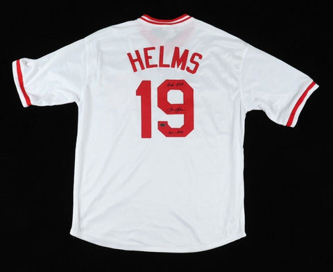 Tommy Helms Signed Reds Jersey Inscribed "Reds HOF" & "NL-Roy" (Playball Ink)