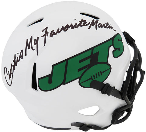 Curtis Martin Signed Jets Lunar Eclipse F/S Rep Helmet w/My Favorite (SS COA)