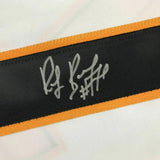 FRAMED Autographed/Signed RAY BOURQUE 33x42 Boston White Hockey Jersey JSA COA
