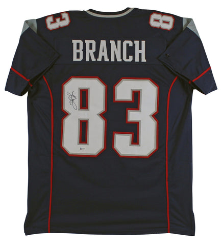 Deion Branch Authentic Signed Navy Blue Pro Style Jersey BAS Witnessed