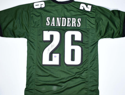 Miles Sanders Autographed Green Pro Style Jersey- Beckett W Hologram *Black
