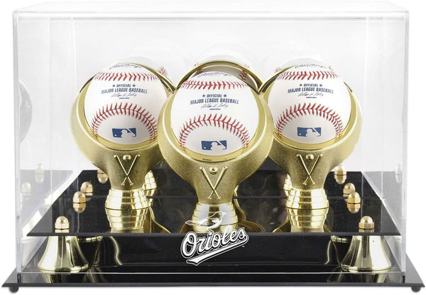 Orioles Golden Classic Three Baseball Logo Display Case - Fanatics