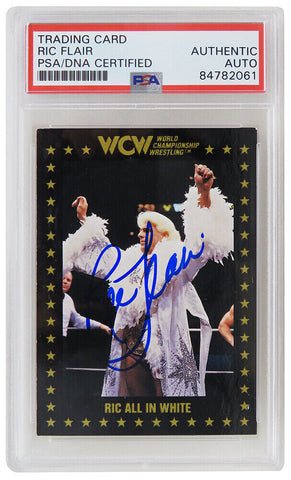 Ric Flair Signed 1991 Championship Marketing Wrestling Card #56 - (PSA Slabbed)