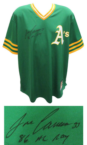 Jose Canseco Signed A's Green T/B Majestic Replica Baseball Jersey w/ROY - SS