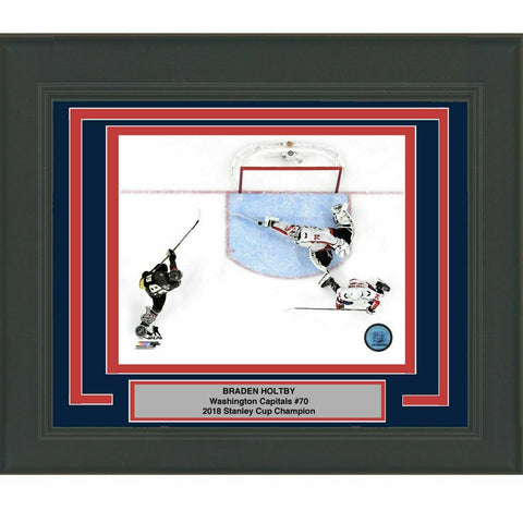 Framed BRADEN HOLTBY Save Washington Capitals Stanley Cup 8x10 Photo Matted #4