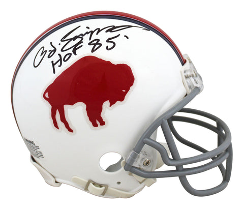 Bills O.J. Simpson HOF 85 Signed 1965-73 Throwback Rep Mini Helmet BAS Witnessed