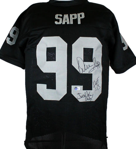 Warren Sapp Autographed Black Pro Style Jersey w/2 Insc.-Beckett W Hologram
