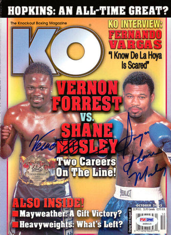 Sugar Shane Mosley & Vernon Forrest Autographed Everlast Magazine PSA/DNA S48415