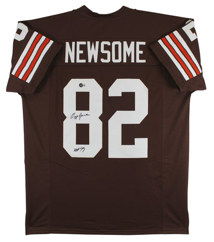Ozzie Newsome "HOF 99" Authentic Signed Brown Pro Style Jersey BAS Witnessed