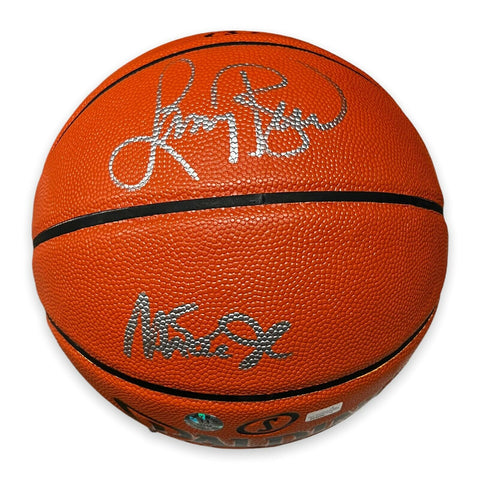 Larry Bird & Magic Johnson Signed Autographed Basketball Player Holo NEP