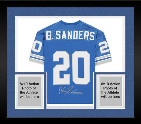 FRMD Barry Sanders Lions Signed Mitchell & Ness Light Blue Authentic Jersey