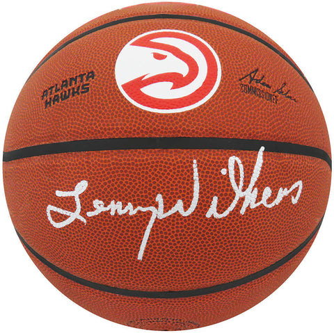 Lenny Wilkens Signed Wilson Atlanta Hawks Logo NBA Basketball - (SCHWARTZ COA)