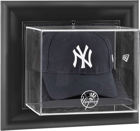 Yankees Black Framed Wall- Logo Cap Display Case - Fanatics