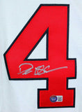 Deion Sanders Autographed Atlanta Braves Majestic Jersey- Beckett W *Silver