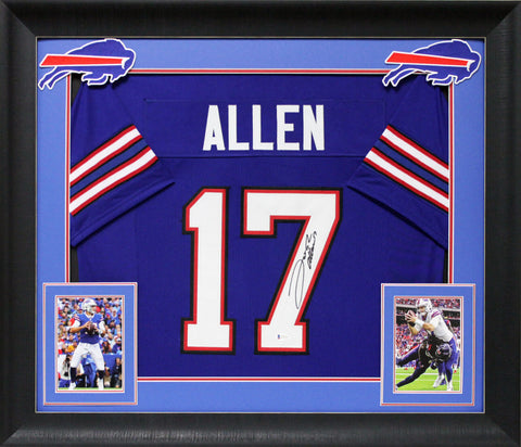 Josh Allen Authentic Signed Blue Pro Style Framed Jersey Autographed BAS Witness