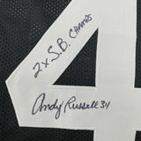 Autographed/Signed ANDY RUSSELL 2x SB Champs Pittsburgh Black Jersey JSA COA