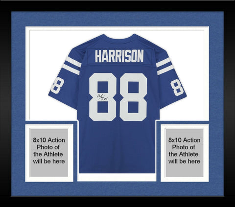 Frmd Marvin Harrison Indianapolis Colts Signed Blue Replica Jersey & HOF 16 Insc
