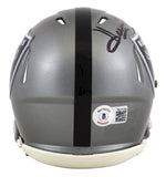 Raiders Howie Long Authentic Signed Flash Speed Mini Helmet BAS Witnessed